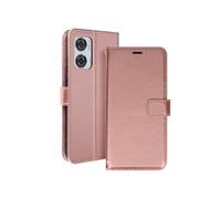 Etui pour Motorola Edge 50 Fusion Portefeuille avec Dragonne Rose champagne