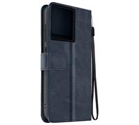 Étui pour Motorola Edge 50 Pro Dragonne Clapet Support Portefeuille Bleu nuit