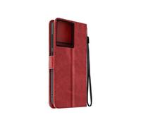 Étui pour Motorola Edge 50 Pro Dragonne Clapet Support Portefeuille Rouge
