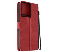 Avizar Étui pour Edge 50 Pro Dragonne Clapet Support Portefeuille Rouge