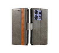 Etui pour Motorola Edge 50 Pro RFID Blocking Flip PU Leather Cover avec porte-cartes et Kickstand compatible avec Motorola Edge 50 Pro-Gris