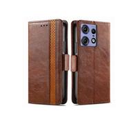 Etui pour Motorola Edge 50 Pro RFID Blocking Flip PU Leather Cover avec porte-cartes et Kickstand compatible avec Motorola Edge 50 Pro-Marron