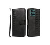 Etui pour Motorola Edge 50 protection antichoc, design élégant, coque en cuir avec emplacements pour cartes et dragonne, compatible avec Motorola