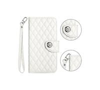 Etui Pour MOTOROLA Edge 50 Protection Elégante Antichoc Titulaire De La Carte Bande De Poignet Portefeuille Couverture Blanc
