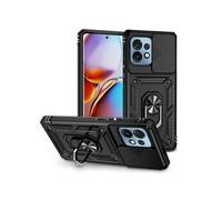 Etui pour Motorola Edge plus 2023 avec support de cycle rotatif, support de voiture magnétique et couvercle de caméra coulissante compatible avec