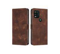 Etui pour Motorola G Stylus 2021 5G Protection Flip Soft PU Le cuir couvercle en cuir compatible avec Motorola G Stylus 2021 5G-Brun