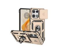 Etui pour Motorola Moto G 5G 2025 avec support de cycle rotatif, support de voiture magnétique et couvercle de caméra coulissante compatible avec