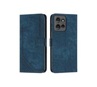 Etui pour Motorola MOTO G 5G 2025 Protecteur complet PU en cuir PU Flip Cover compatible avec Motorola MOTO G 5G 2025-Bleu