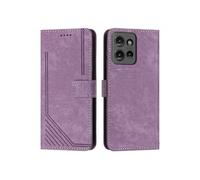 Etui pour Motorola MOTO G 5G 2025 Protecteur complet PU en cuir PU Flip Cover compatible avec Motorola MOTO G 5G 2025-Violet