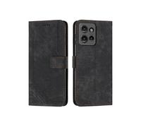 Etui pour Motorola MOTO G 5G 2025 Protecteur complet PU en cuir PU Flip Cover compatible avec Motorola MOTO G 5G 2025-Noir