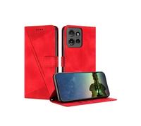 Etui pour Motorola MOTO G 5g 2025 Protection Flip Soft PU Le cuir couvercle en cuir compatible avec Motorola MOTO G 5g 2025-Rouge