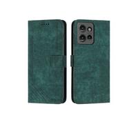 Etui pour Motorola MOTO G PLAY 2025 Protecteur complet PU en cuir PU Flip Cover compatible avec Motorola MOTO G PLAY 2025-Vert