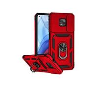 Etui pour Motorola Moto G Power 2021 avec support de cycle rotatif, support de voiture magnétique et couvercle de caméra coulissante compatible avec