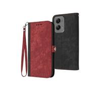Etui pour Motorola MOTO G Stylus 5G 2024 Flip PU Leather Carte Carte avec couvercle de sangle compatible avec Motorola MOTO G Stylus 5G 2024-Rouge
