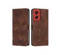 Etui pour Motorola MOTO G Stylus 5G 2024 Protection Flip Soft PU Le cuir couvercle en cuir compatible avec Motorola MOTO G Stylus 5G 2024-Brun