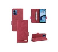 Etui Pour Motorola MOTO G14 Protection Complète Housse De Protection Coque En Cuir Folio Flip Insertion De Carte Avec Porte-cartes Kickstand - Rouge