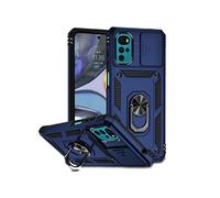 Etui pour Motorola Moto G22 avec support de cycle rotatif, support de voiture magnétique et couvercle de caméra coulissante compatible avec Motorola