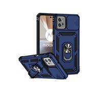 Etui pour Motorola Moto G32 avec support de cycle rotatif, support de voiture magnétique et couvercle de caméra coulissante compatible avec Motorola