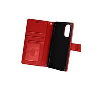 Etui pour Motorola Moto G52 et G82 Clapet Portefeuille Support Vidéo Dragonne Rouge