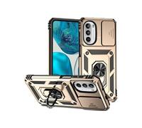Etui pour Motorola Moto G52/G82 avec support de cycle rotatif, support de voiture magnétique et couvercle de caméra coulissante compatible avec