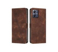 Etui pour Motorola Moto G54 5G Protection Flip Soft PU Le cuir couvercle en cuir compatible avec Motorola Moto G54 5G-Brun