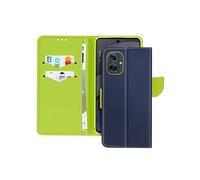 Etui pour Motorola Moto G55 Portefeuille Cuir Saffiano Fancy Bleu Nuit