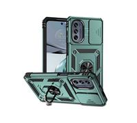 Etui pour Motorola Moto G62 5G avec support de cycle rotatif, support de voiture magnétique et couvercle de caméra coulissante compatible avec