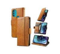 Etui pour Motorola Moto G71 RFID Blocking Flip PU Leather Cover avec porte-cartes et Kickstand compatible avec Motorola Moto G71-Kaki