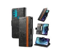 Etui pour Motorola Moto G71 RFID Blocking Flip PU Leather Cover avec porte-cartes et Kickstand compatible avec Motorola Moto G71-Noir