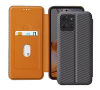 Étui pour Motorola Moto G75 Fibre Carbone Support Vidéo et Anti-RFID Gris