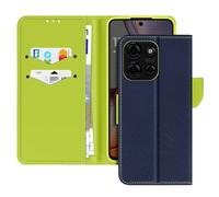 Avizar Étui pour Moto G75 Portefeuille Cuir Saffiano Fancy Bleu nuit