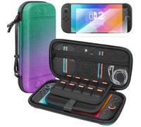Étui pour Nintendo 2, films de protection d'écran pour Nintendo Switch 2 2025, étui de protection pour Nintendo Switch 2 accessoires, taille L et rigide (violet vert)