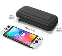 Étui pour Nintendo Switch et Switch OLED,Protection Switch Housse de Transport,Sac de Voyage Portable avec 10 Emplacements pour Cartes de Jeu pour Nintendo Switch Console et OLED,Noir