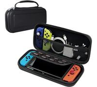 Étui Pour Nintendo Switch Et Switch Oled,Protection Switch Housse De Transport,Sac De Voyage Portable Avec 10 Emplacements Pour Cartes De Jeu Pour Nintendo Switch Console Et Oled,Noir