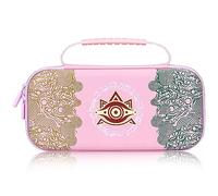 Etui pour Nintendo Switch/OLED, Compatible avec Les Consoles et Accessoires Switch, Pochette de Protection Portable Rigide pour Switch avec 10 Emplacements pour Cartes de Jeu (Rose)