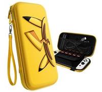 Etui pour Nintendo Switch/Oled FONGWAN Pochette Transport Switch avec 10 Boitier pour Carte de Jeux et Dragonne - Jaune Jaune G