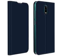 Étui pour Nokia 2.3 Folio Effet Satiné Porte-carte Support Vidéo Dux Ducis Bleu nuit