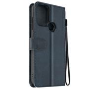 Étui pour Nokia C22 Dragonne Clapet Support Portefeuille Bleu nuit