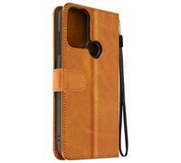 Étui pour Nokia C22 Dragonne Clapet Support Portefeuille Marron clair