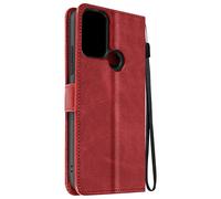 Étui pour Nokia C22 Dragonne Clapet Support Portefeuille Rouge