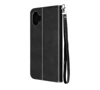 Étui pour Nothing Phone 1 Portefeuille et Support vidéo Dragonne à mousqueton Noir
