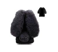 Etui Pour Nubia Z60S Pro ZTE PlushCase Rabbit FurProtection Automne Et Hiver Belle PlushRabbit Noir