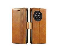 Etui pour OnePlus 12R RFID Blocking Flip PU Leather Cover avec porte-cartes et Kickstand compatible avec OnePlus 12R-Kaki