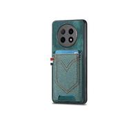 Etui Pour OPPO A5 Pro Support De Voiture Magnétique Conception De Poche Jeans Fente Pour Crad FOXDOCK Vert