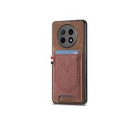 Etui Pour OPPO A5 Pro Support De Voiture Magnétique Conception De Poche Jeans Fente Pour Crad FOXDOCK Marron