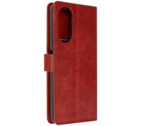 Étui pour Oppo A58 Dragonne Clapet Support Portefeuille Rouge