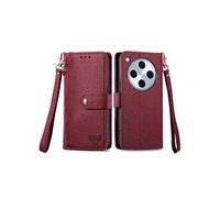 Etui Pour OPPO Find X8 Portefeuille Amour Lanière Fermeture Eclair Etui En Cuir FOXDOCK Rouge