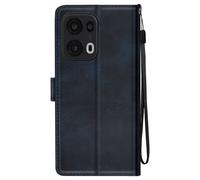 Avizar Étui pour Oppo Reno 13 Pro Dragonne Clapet Support Portefeuille Bleu nuit
