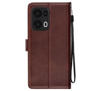 Étui pour Oppo Reno 13 Pro Dragonne Clapet Support Portefeuille Marron foncé