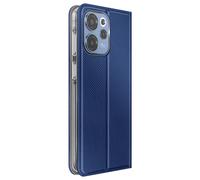 Etui pour Oppo Reno 15F / 15 FS Effet Strié avec Porte-carte et Fonction Stand Bleu nuit